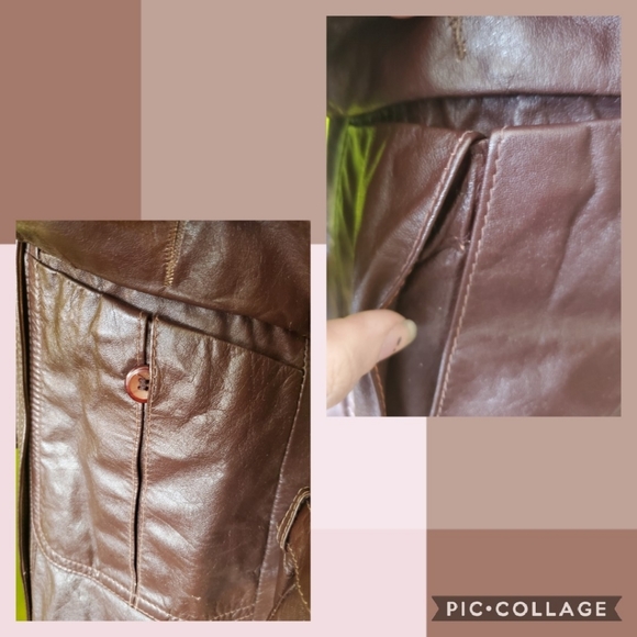 70s Double Breasted Belted Leather Trench - Picture 6 of 10